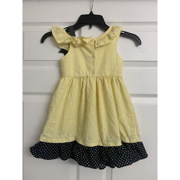 Counting Daisies Plaid Bumble Bee Polka Dot Ruffle Dress Size 4T (Girls) - Picture 4 of 9